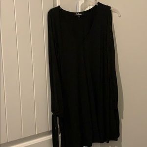 Lulus open sleeve black swing dress